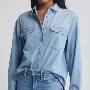 Denim Fitted Shirt in Indigo by Good American size S